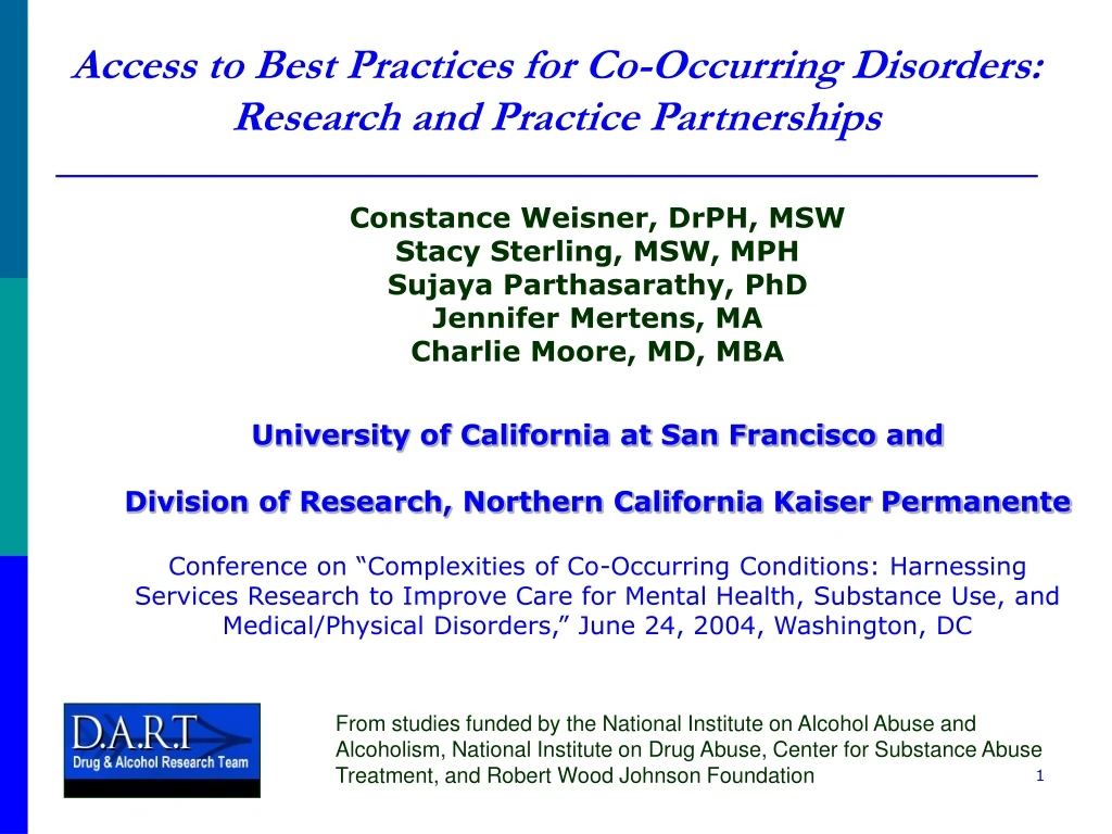 access to best practices for co occurring disorders research and practice partnerships