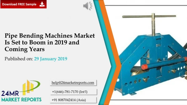 Pipe Bending Machines Market Is Set to Boom in 2019 and Coming Years