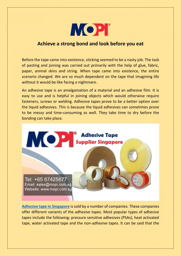 Adhesive tape in Singapore