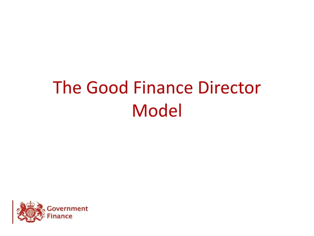 the good finance director model