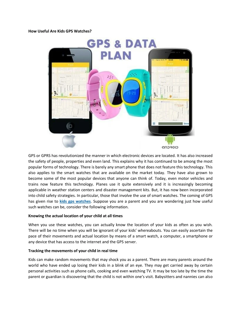 how useful are kids gps watches