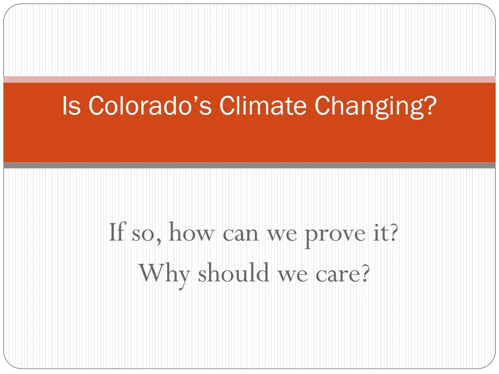 is colorado s climate changing