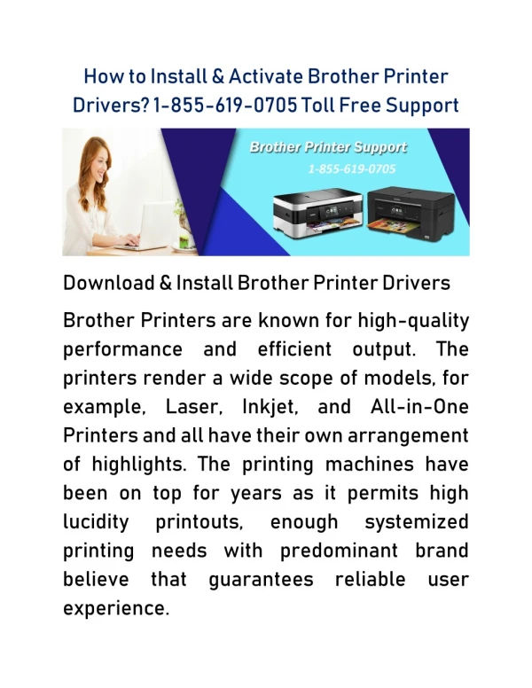 How to Install & Activate Brother Printer Drivers? 1-855-619-0705 Toll Free Support