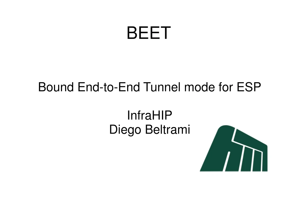 bound end to end tunnel mode for esp infrahip diego beltrami