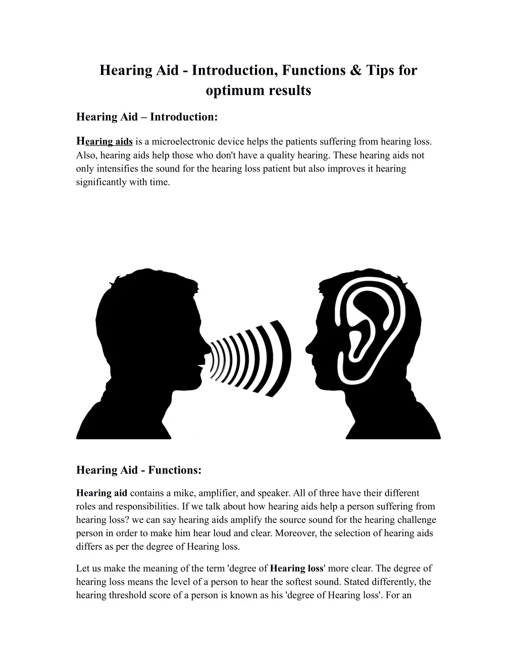 hearing aid introduction functions tips
