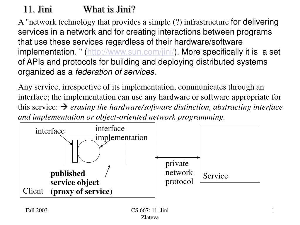 11 jini what is jini