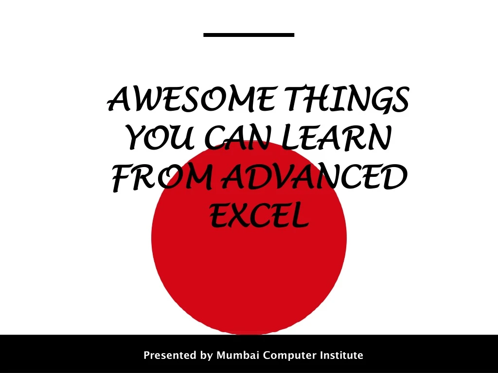 awesome things you can learn from advanced excel