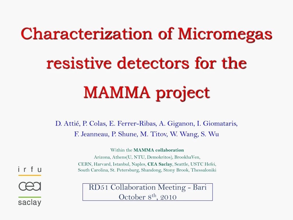 characterization of micromegas resistive
