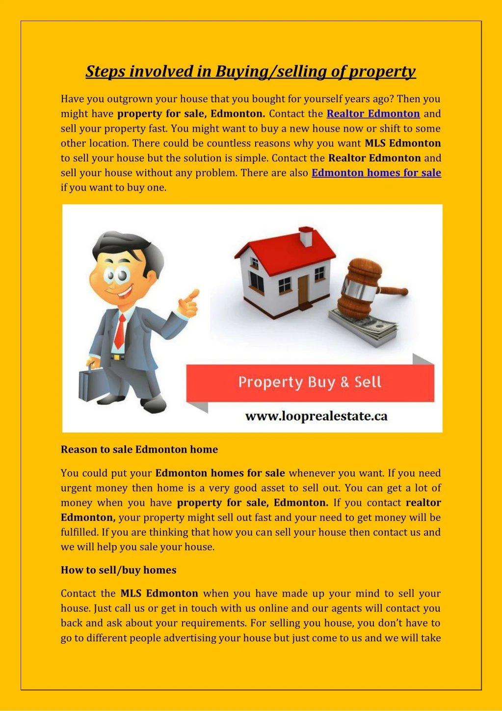 steps involved in buying selling of property