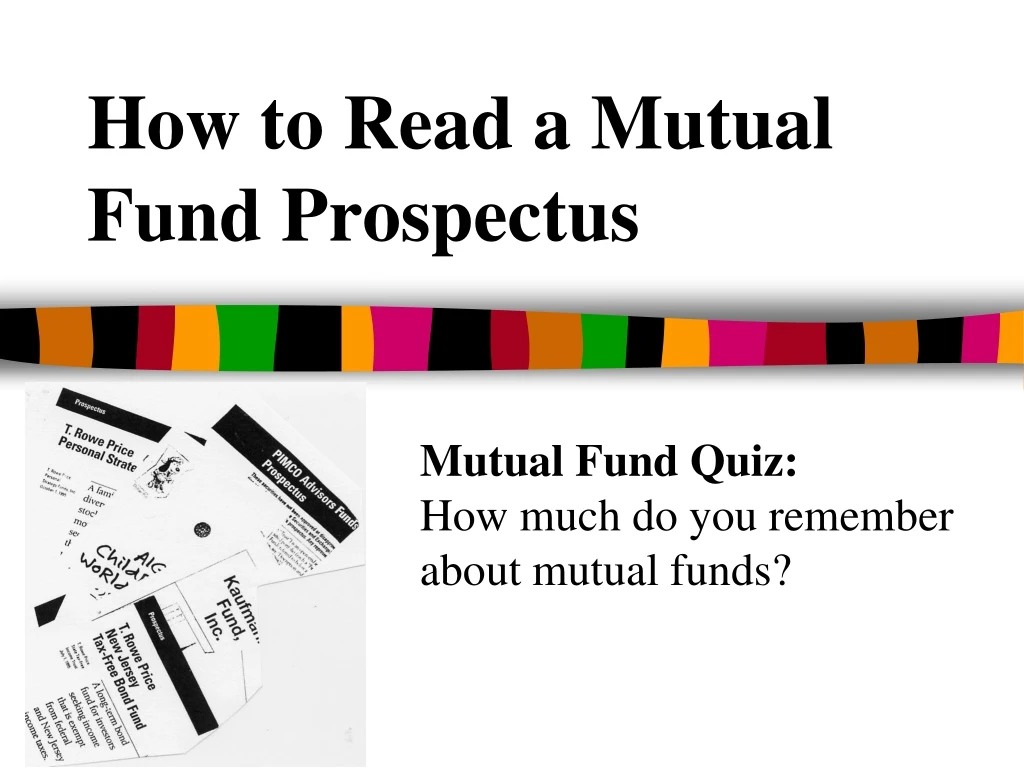 how to read a mutual fund prospectus