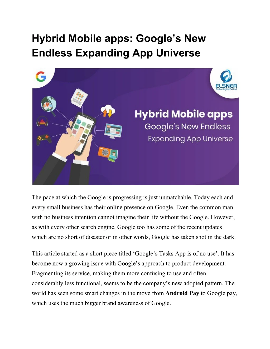 hybrid mobile apps google s new endless expanding