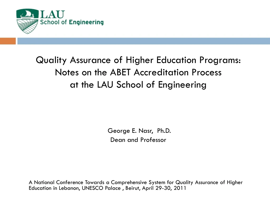 quality assurance of higher education programs