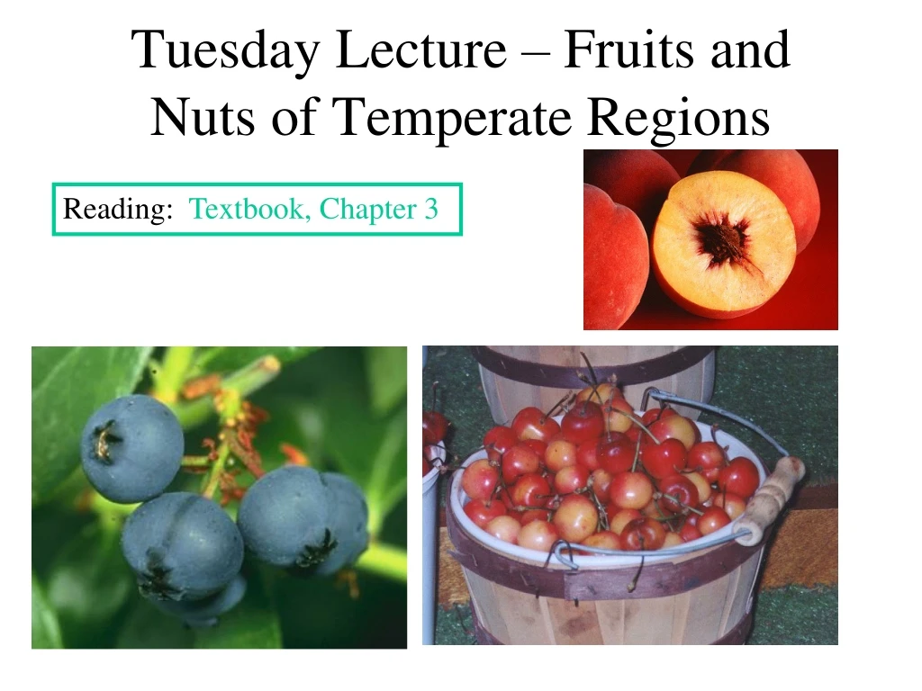 tuesday lecture fruits and nuts of temperate regions