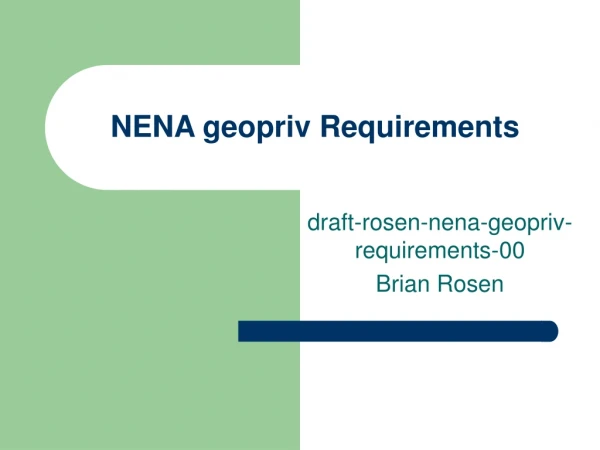 NENA geopriv Requirements