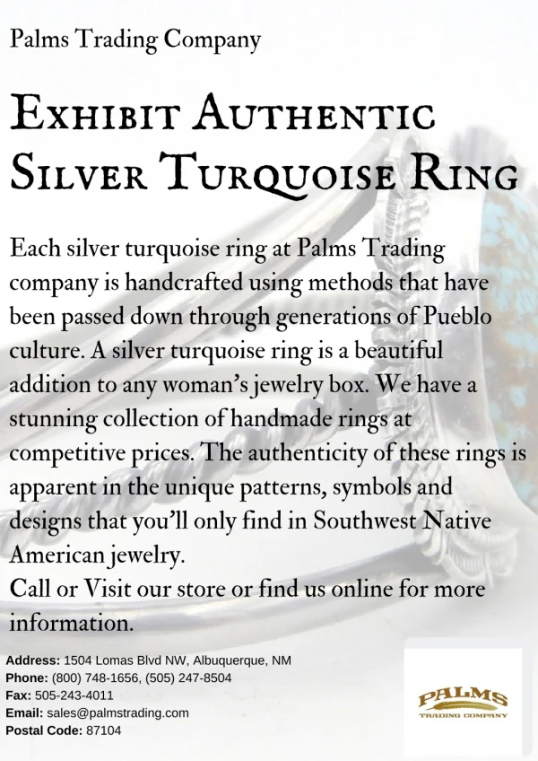 Exhibit Authentic Silver Turquoise Ring