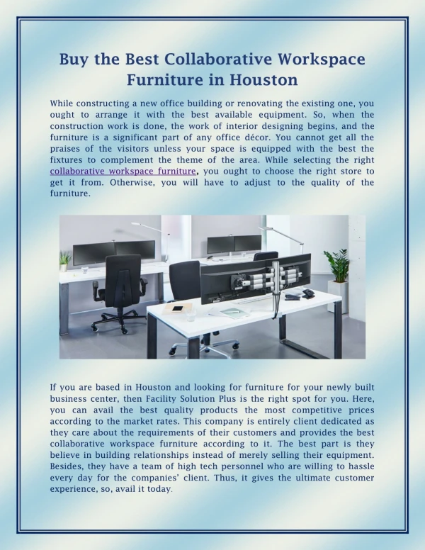 Buy the Best Collaborative Workspace Furniture in Houston