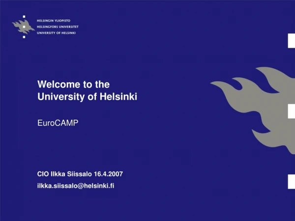 Welcome to the University of Helsinki