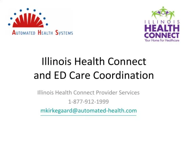 Illinois Health Connect and ED Care Coordination