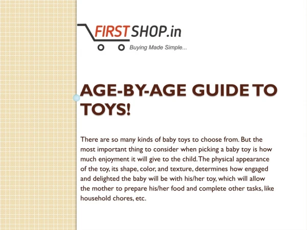 Age-by-Age Guide to Toys- firstshop