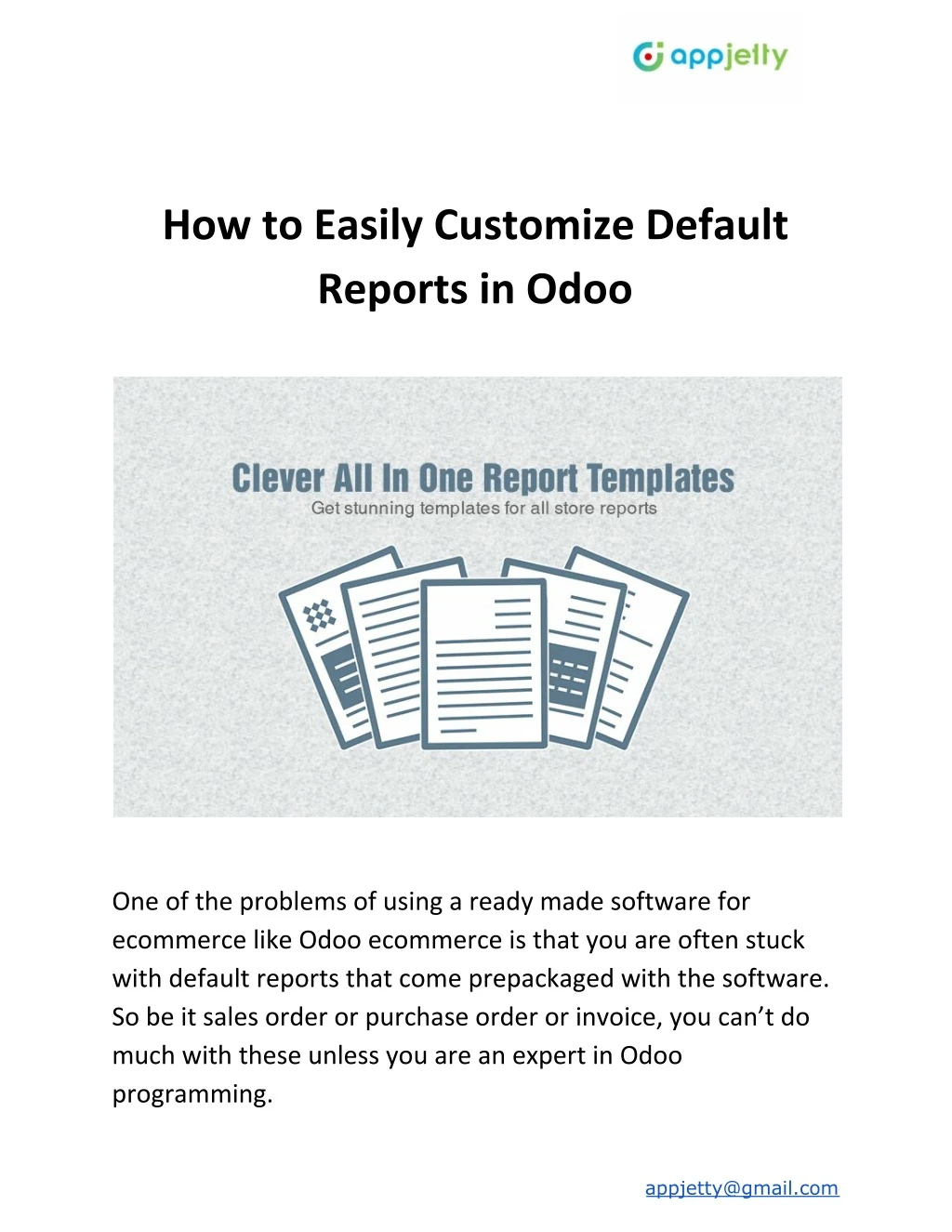 how to easily customize default reports in odoo