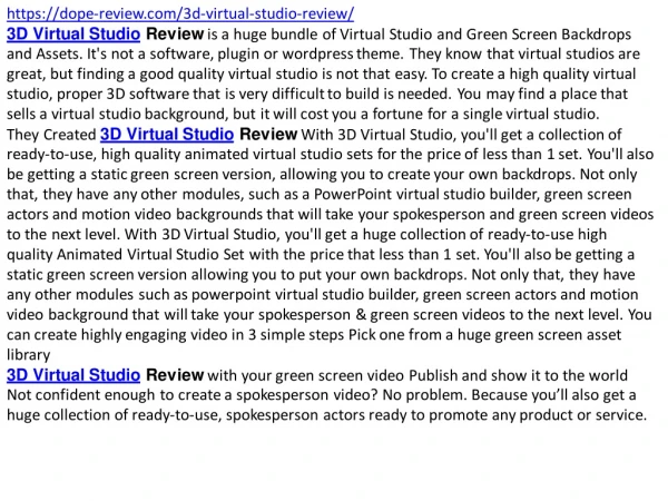 3D Virtual Studio Review