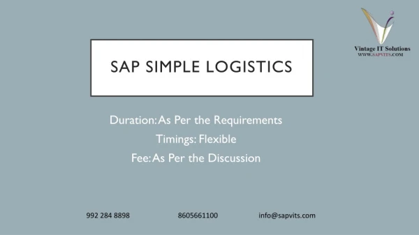 SAP SAP simple logistics Online Training course in Hyderabad & Bangalore|SAPVITS