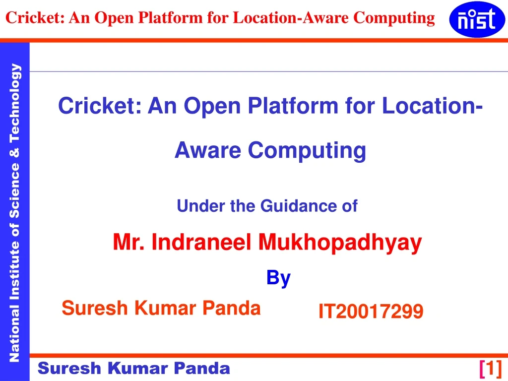 cricket an open platform for location aware