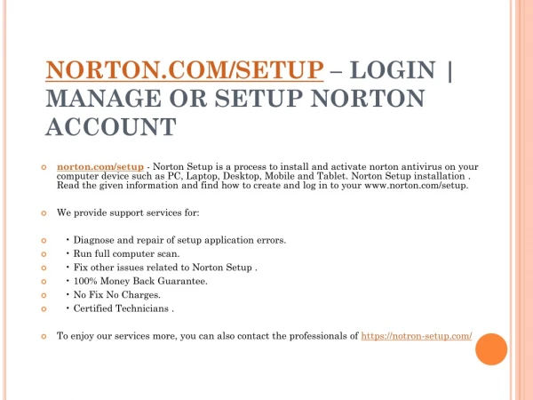 norton com setup login manage or setup norton account