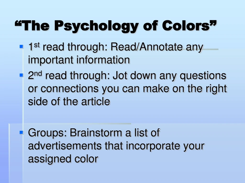 the psychology of colors
