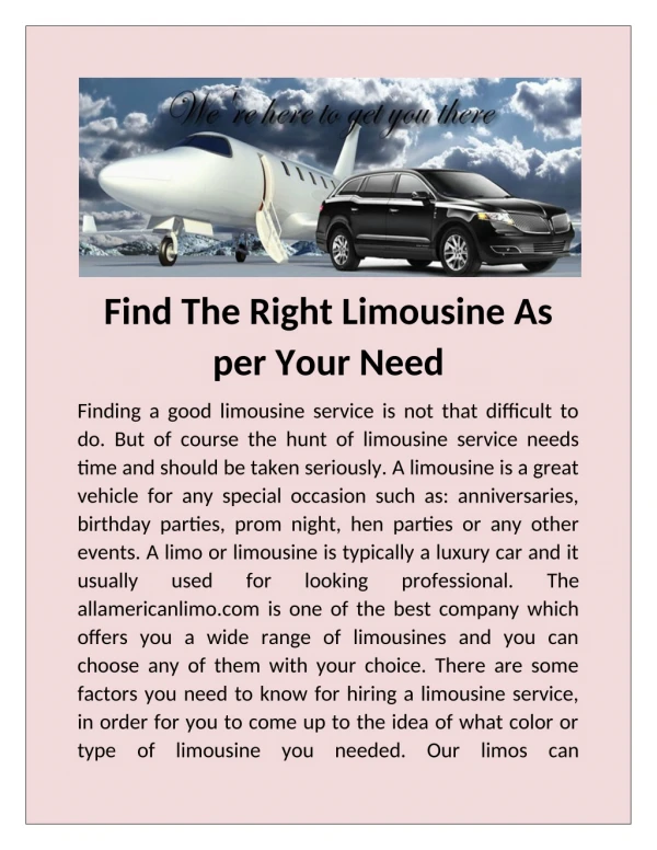Book Our Limo Service For Airport Transportation