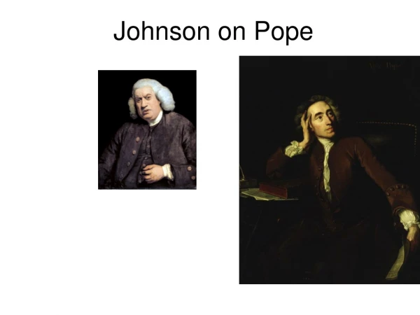 Johnson on Pope