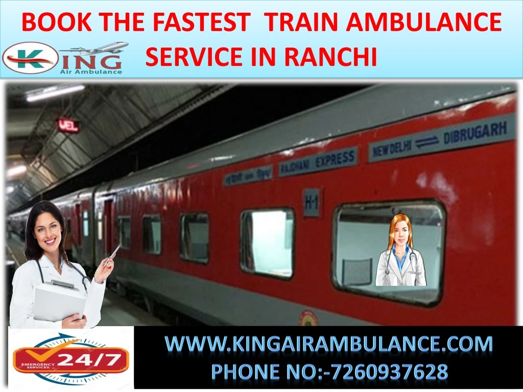 book the fastest train ambulance service in ranchi