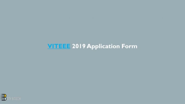 viteee 2019 application form