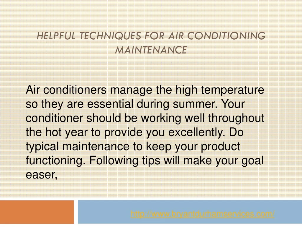 helpful techniques for air conditioning maintenance
