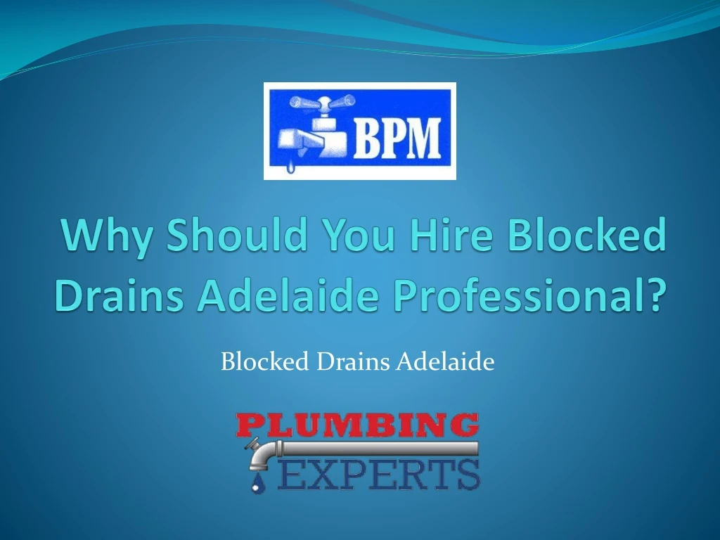 why should you hire blocked drains adelaide professional