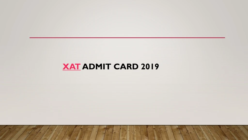 xat admit card 2019