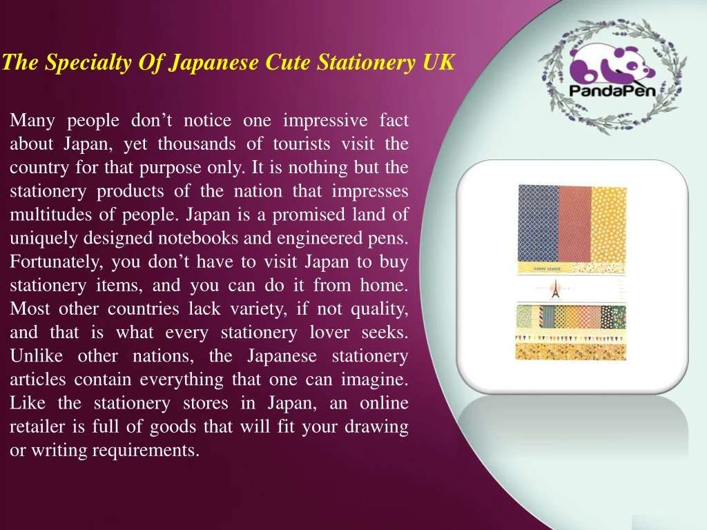 the specialty of japanese cute stationery uk