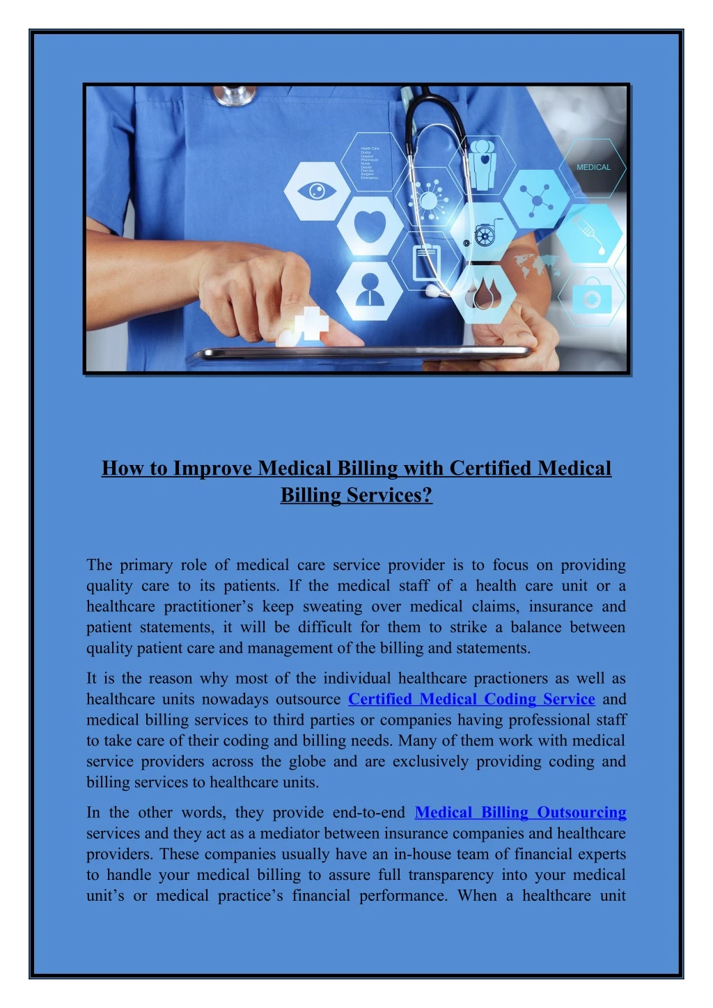 how to improve medical billing with certified