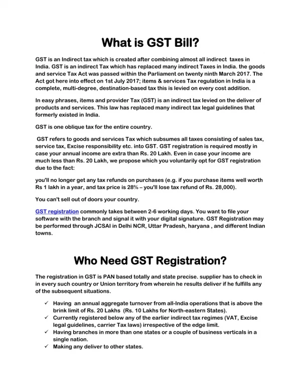 Gst Registration In Business In India