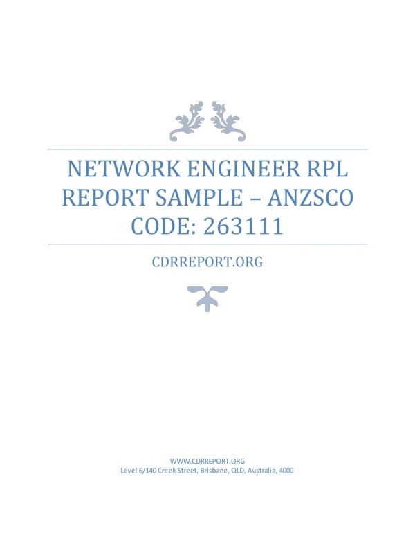 RPL Report Samples For Network Engineer | CDRReport