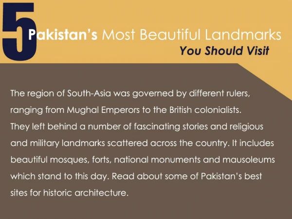 5 Pakistan’s Most Beautiful Landmarks You Should Visit
