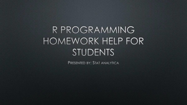 R Programming Homework Help For Students