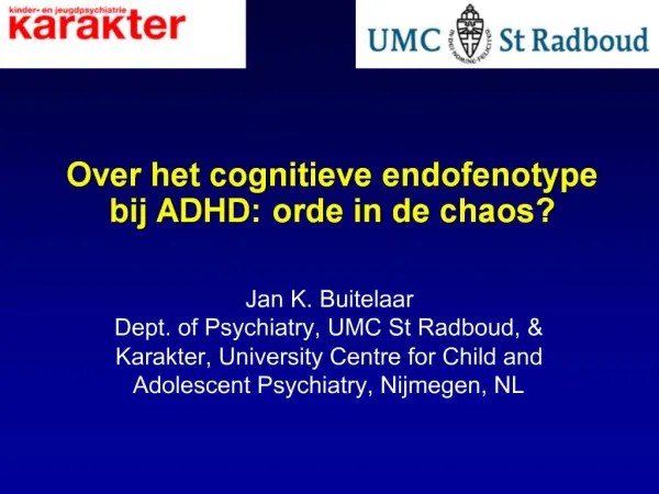 Over het cognitieve endofenotype bij ADHD: orde in de chaos