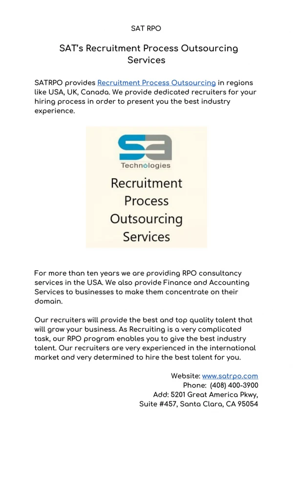 Recruitment Process Outsourcing Company in USA