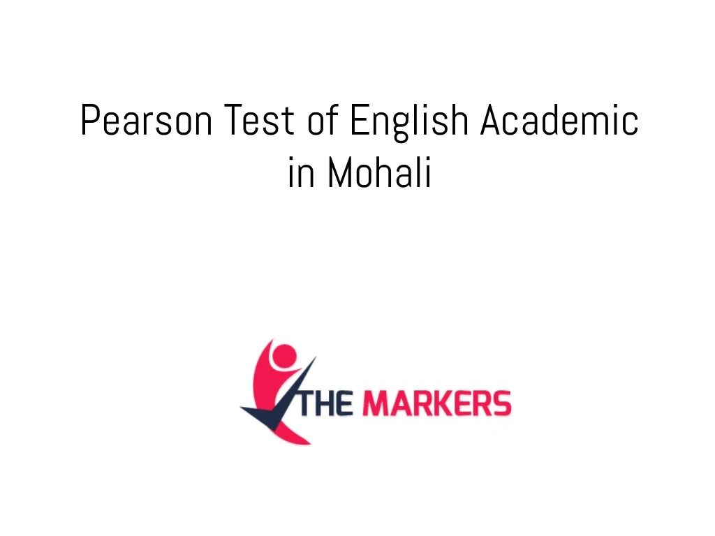 pearson test of english academic in mohali