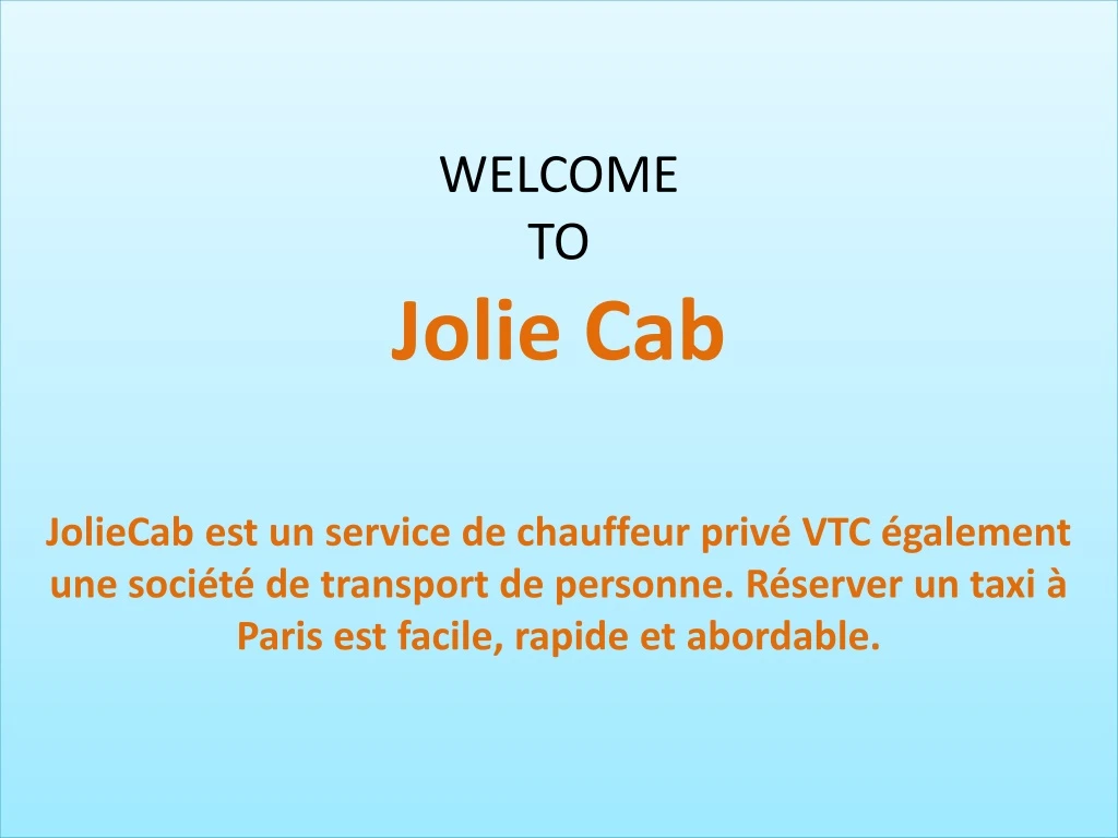 welcome to jolie cab joliecab est un service