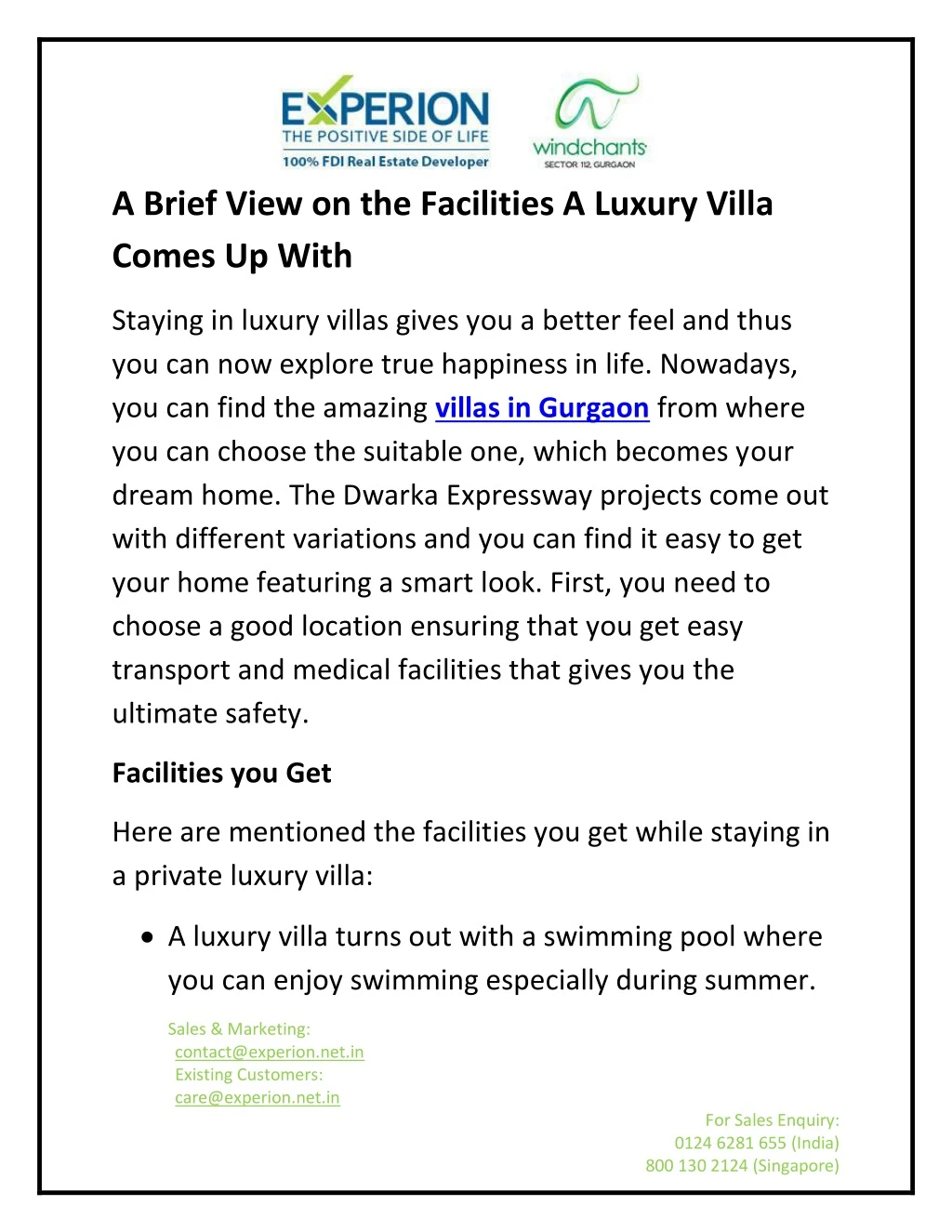 a brief view on the facilities a luxury villa