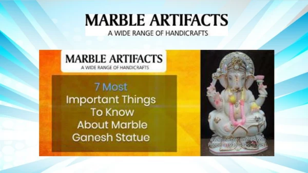 7 most important things to know about Marble Ganesh Statue