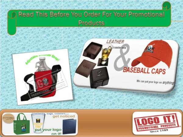 Read This Before You Order For Your Promotional Products