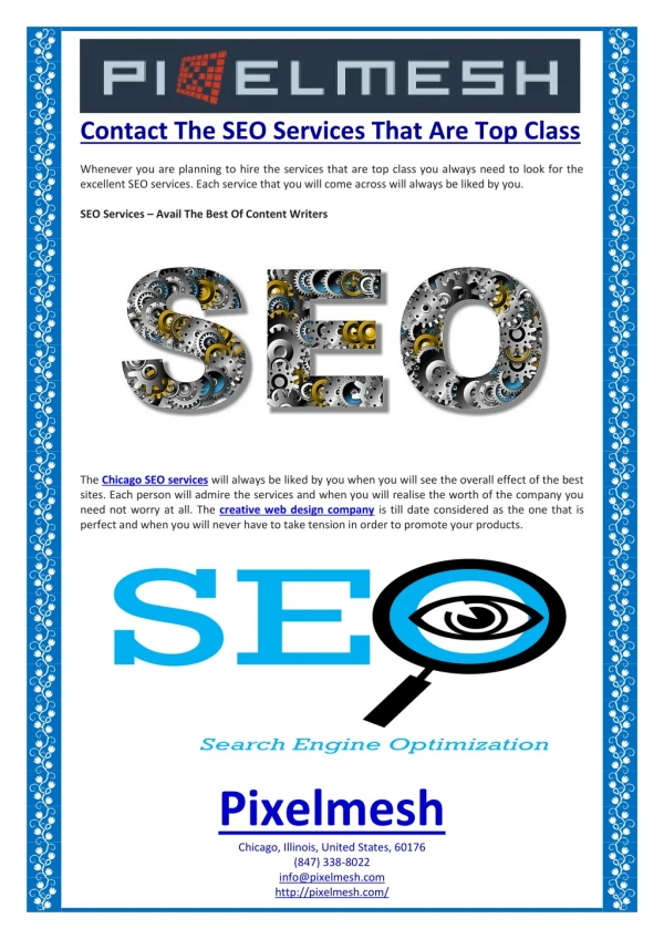 Contact The SEO Services That Are Top Class